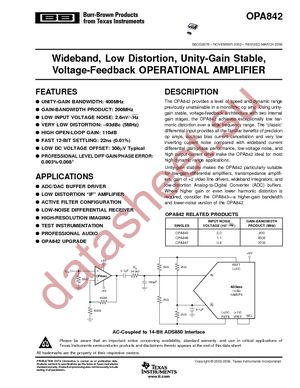 OPA842IDR datasheet  